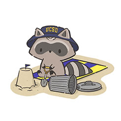 Raccoon playing with sand Sticker