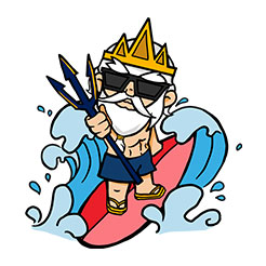 King Triton surfing sticker