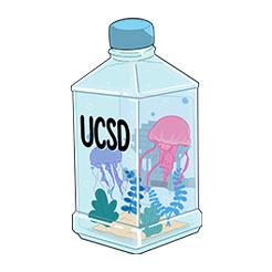 Water bottle with jelly fish Sticker