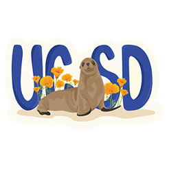Seal with flowers sticker