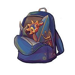 Open backpack with Sungod and Triton tail