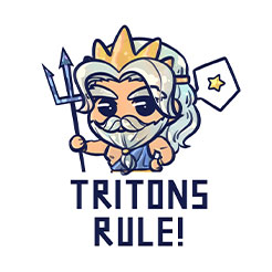 Triton with the words tritons rule