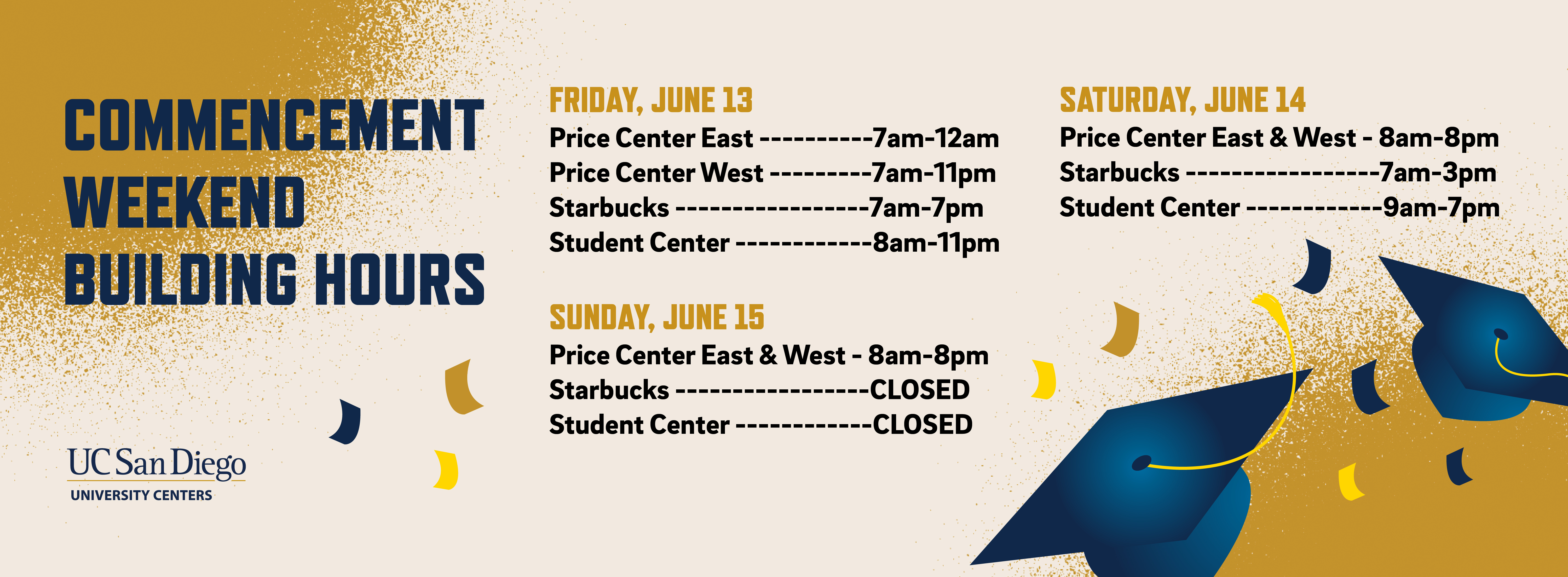 Commencement Weekend Building Hours