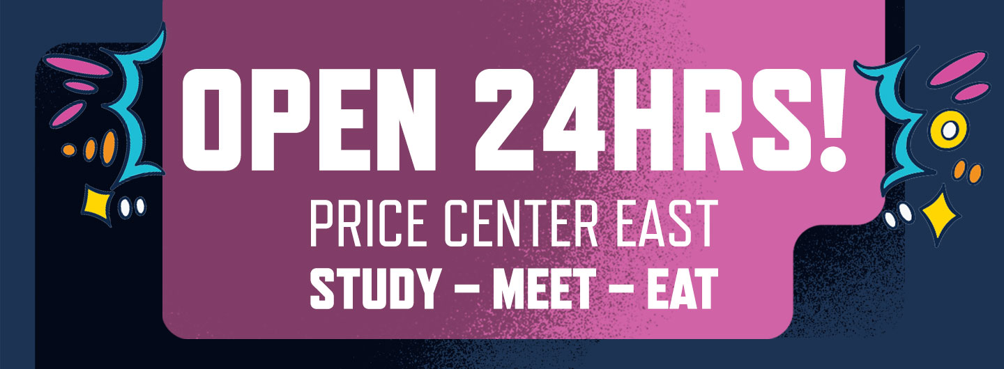 New hours for Price Center East text image.