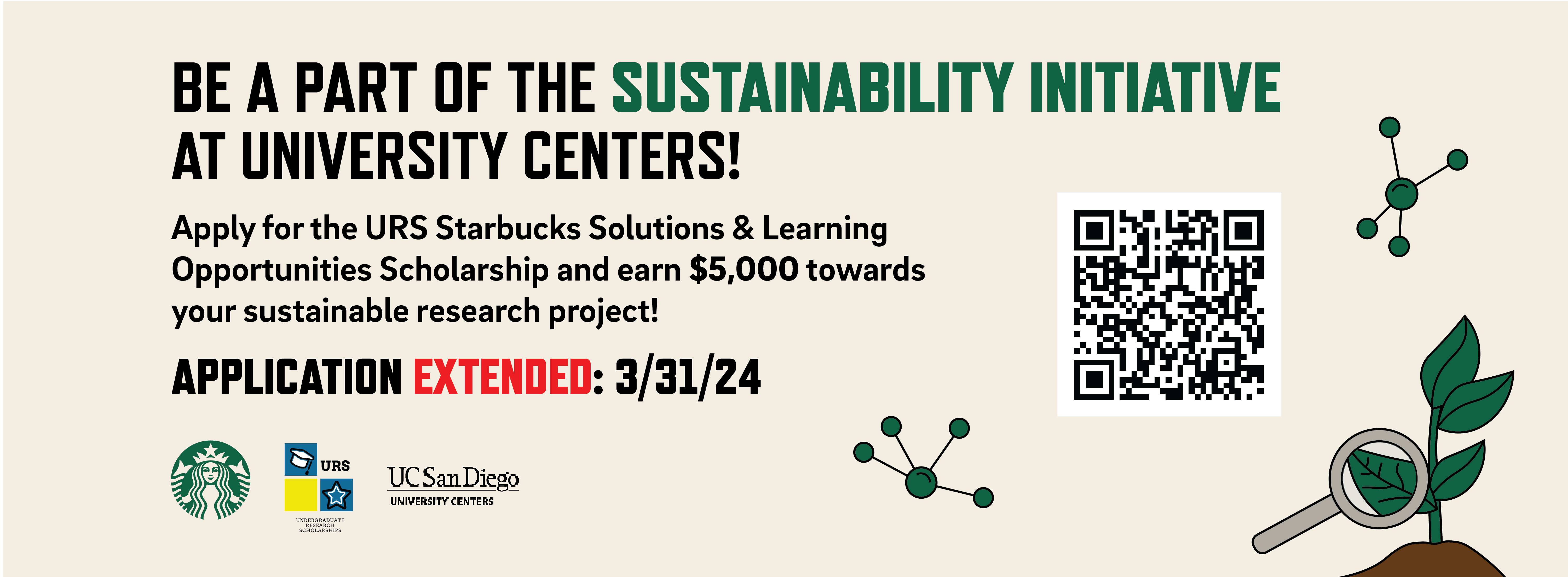 Apply for Starbucks and URS Scholarship to win $5000 towards your sustainable project